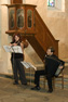 Michaela Vyhnálková and Radek Dlouhý in St. John the Baptist church in Horažďovice, August 18, 2009.
