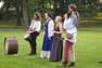 Historic group Flagrans, English chateau park in Štěkeň, August 19, 2009.